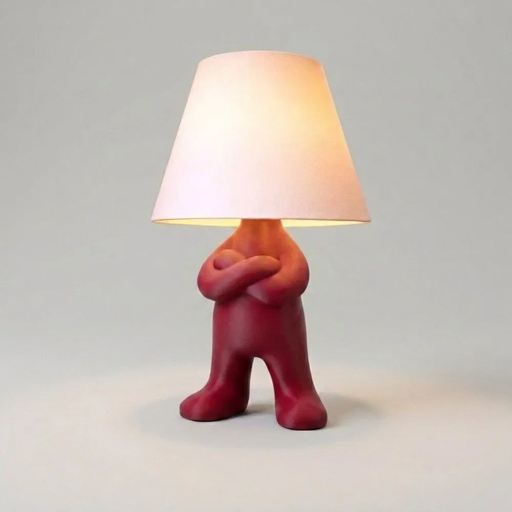 Lamp Guy Table Lamp Character Bedside Light Crossed Arms Sculptural Room Decor